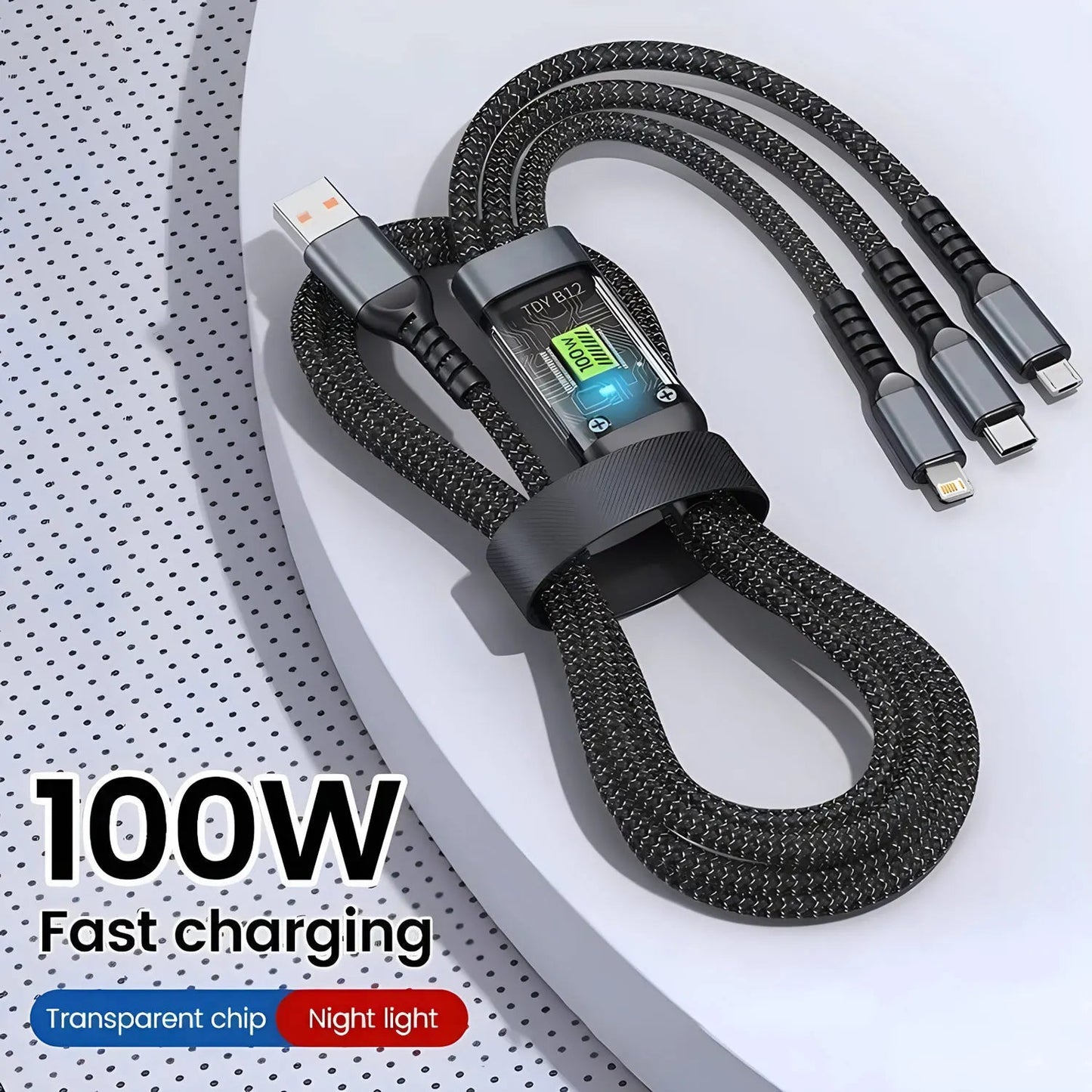 100w 3 - in - 1 Super Fast Charging Cable - BSMART