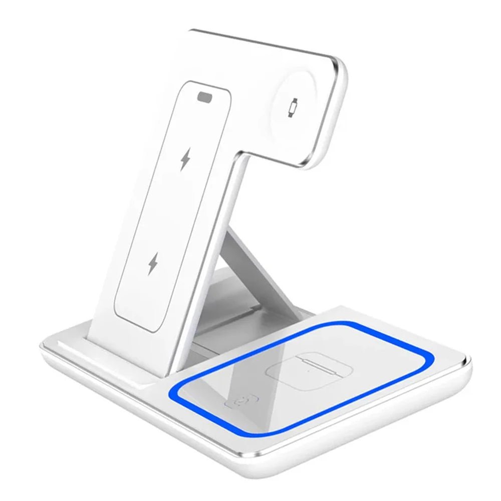 30W LED Wireless Charger 3 in 1 Foldable Charging Station For iPhone 16 15 14 13 12 For IWatch 9 8 7 6 5 4 For Airpods Pro - BSMART