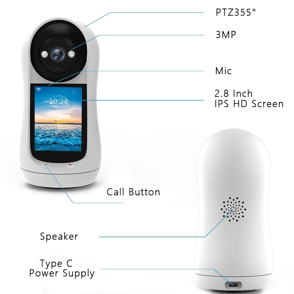 3MP PTZ WiFi Baby Monitor - BSMART