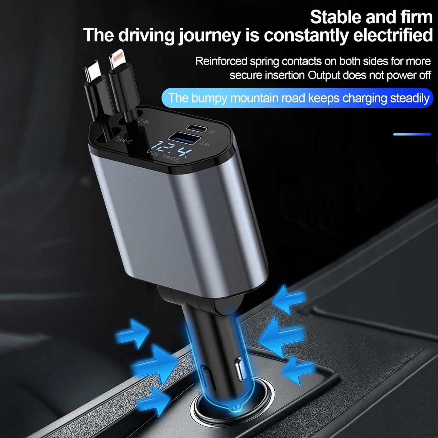 4 - in - 1 Retractable Car Charger - BSMART
