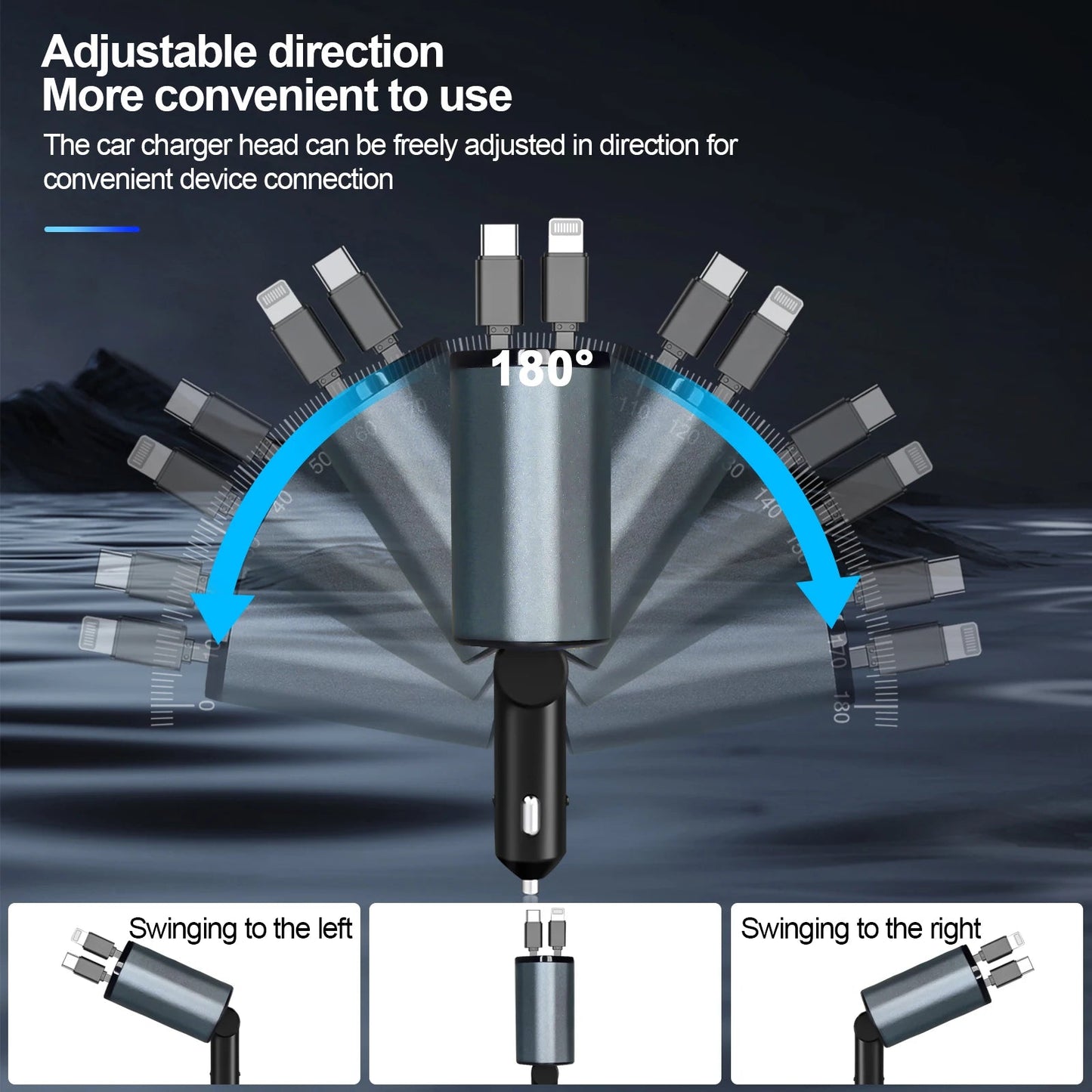 4 - in - 1 Retractable Car Charger - BSMART