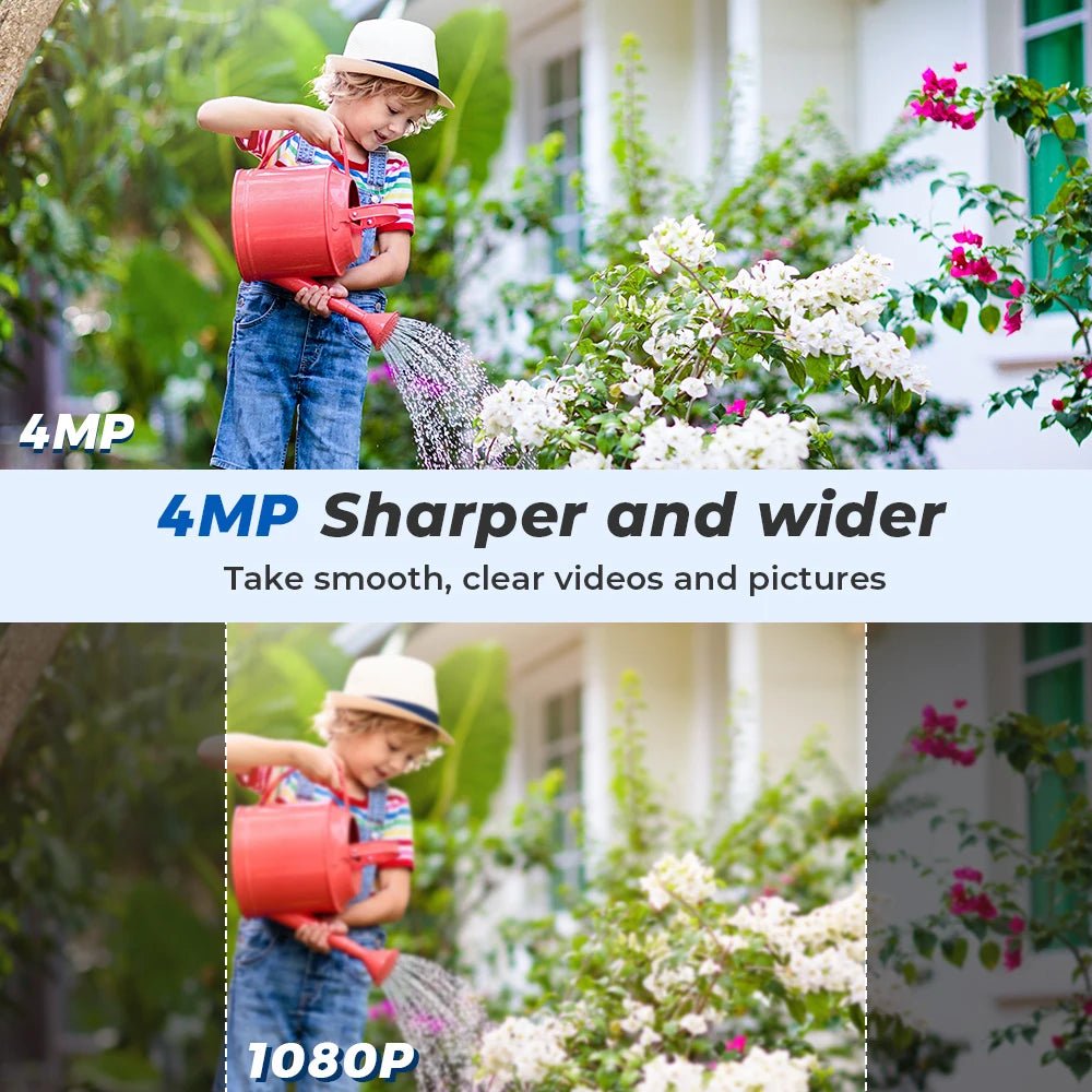 4K HD Solar WiFi Camera Outdoor Built - in Battery Dual Lens 2K Security Camera Solar Panel Wireless Video Surveillance CCTV iCSee - BSMART