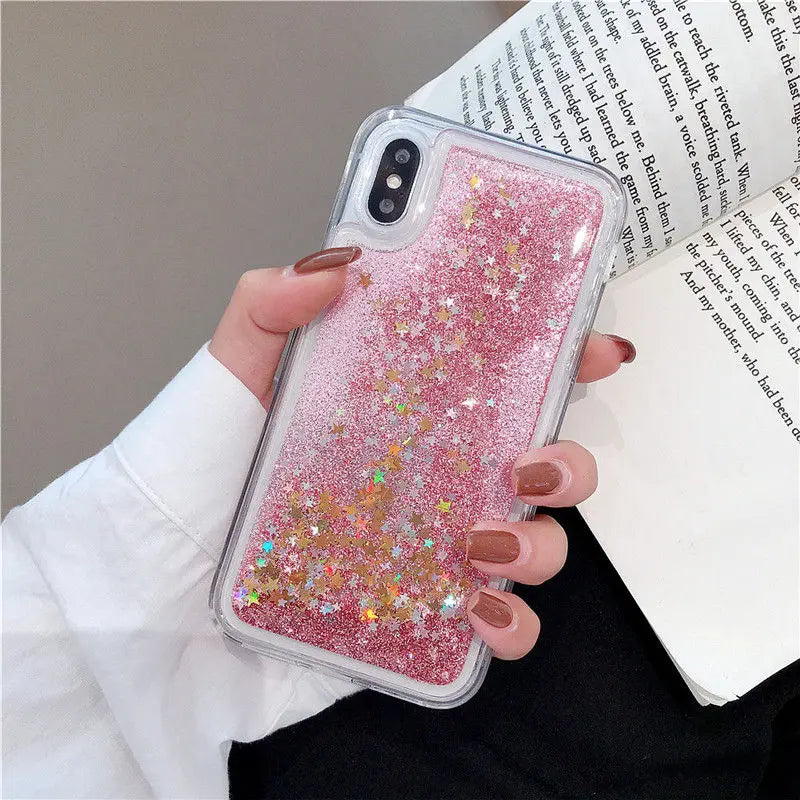 Love Heart Glitter Phone Case For iphone