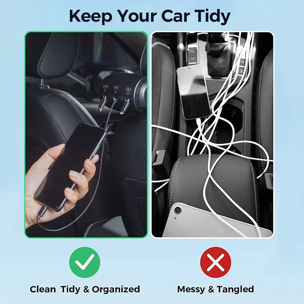 CAER 3 in 1 Retractable Car Charger
