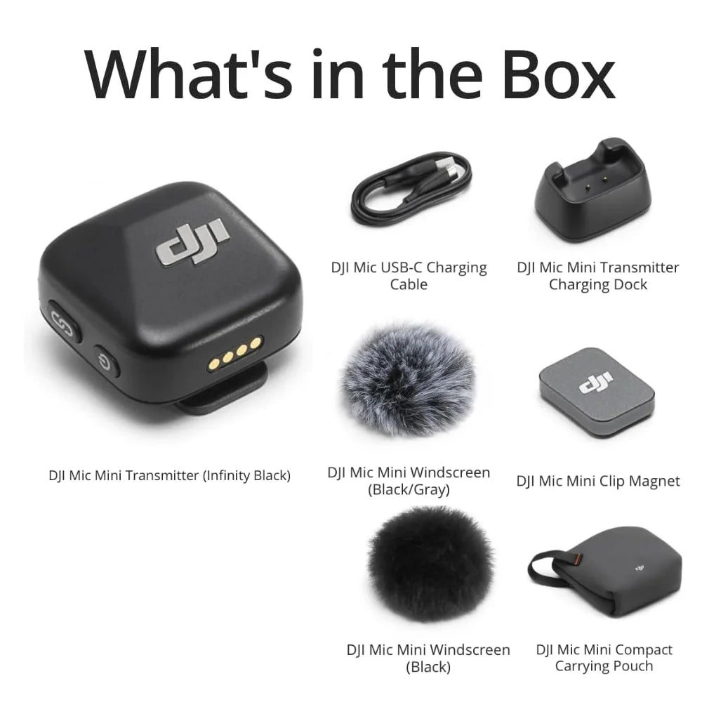 DJI Mic Mini Wireless Microphone 48-Hour Operation