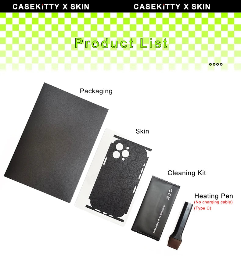 CASEKiTTY Skin Leather For iPhone 15 Pro Max Back Film 14 Plus Sticker 13 12 Mini Protective Decal Wrap Full Cover Protector