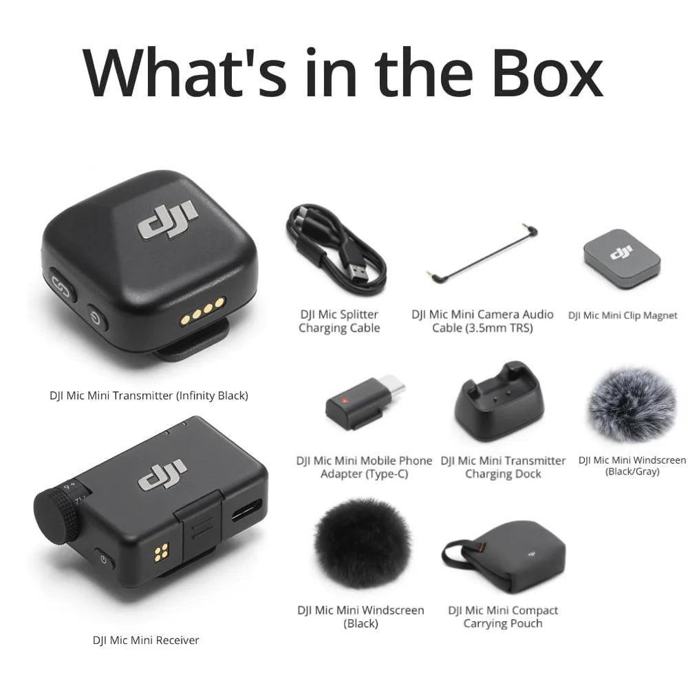 DJI Mic Mini Wireless Microphone 48-Hour Operation