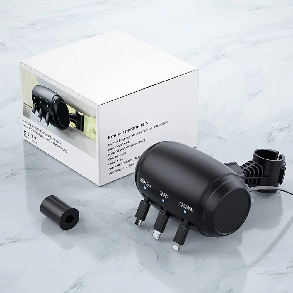 CAER 3 in 1 Retractable Car Charger