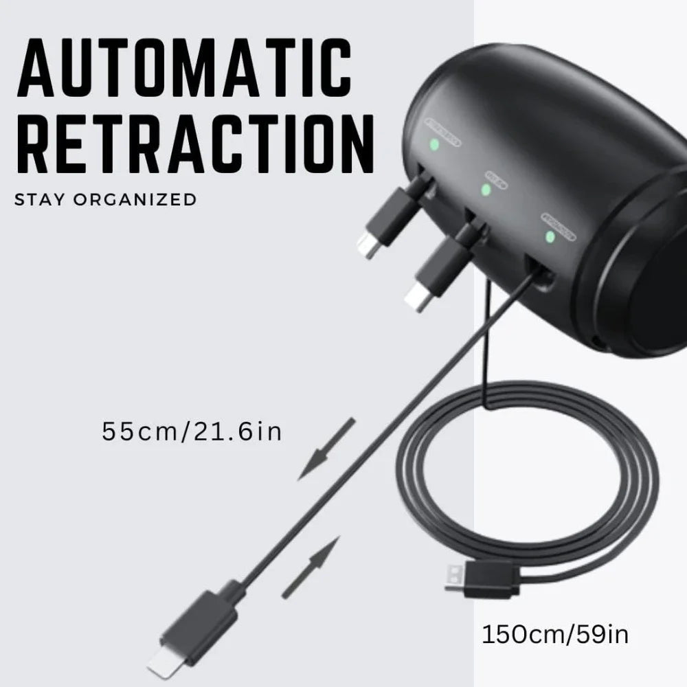 CAER 3 in 1 Retractable Car Charger