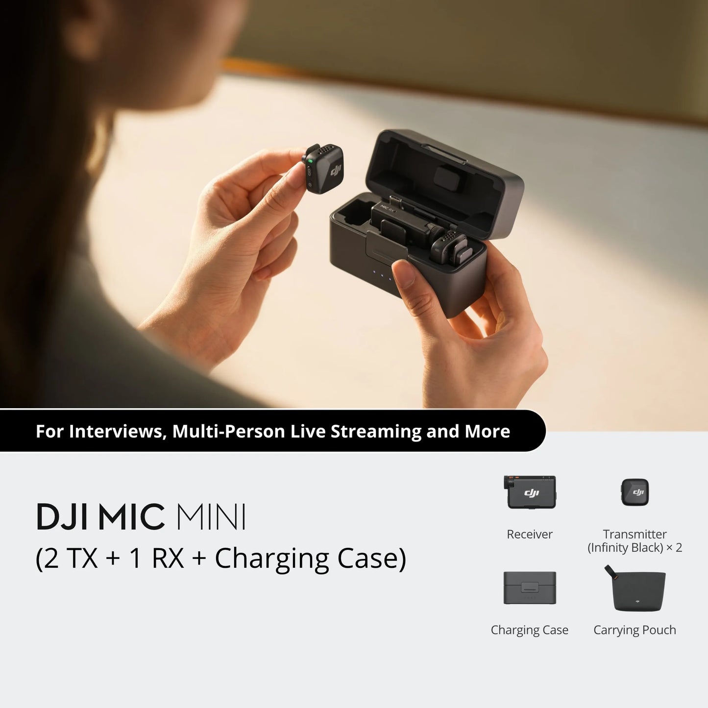 DJI Mic Mini Wireless Microphone 48-Hour Operation