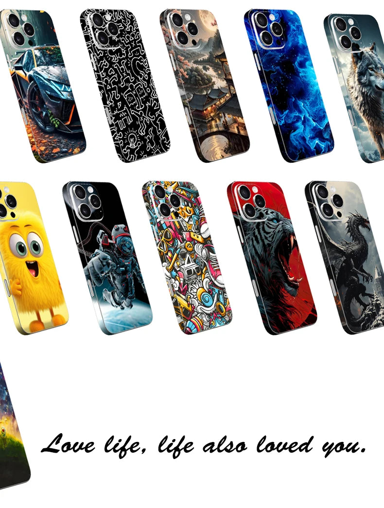 CASEKiTTY Skin Wrap For iPhone 16 Pro Max Back Film 15 14 Plus Sticker 13 12 Mini Protective Decal Full Cover Matte Protector