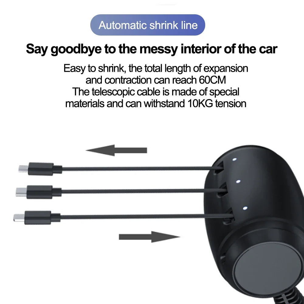 CAER 3 in 1 Retractable Car Charger