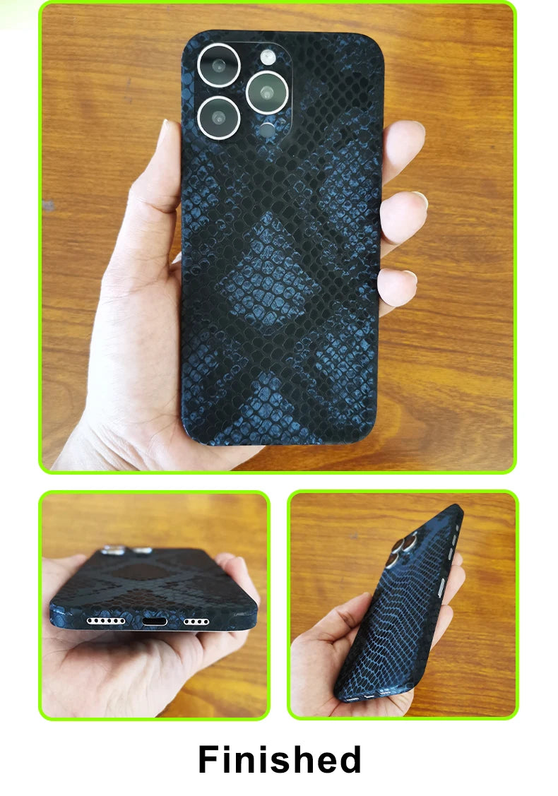 CASEKiTTY Skin Leather For iPhone 15 Pro Max Back Film 14 Plus Sticker 13 12 Mini Protective Decal Wrap Full Cover Protector
