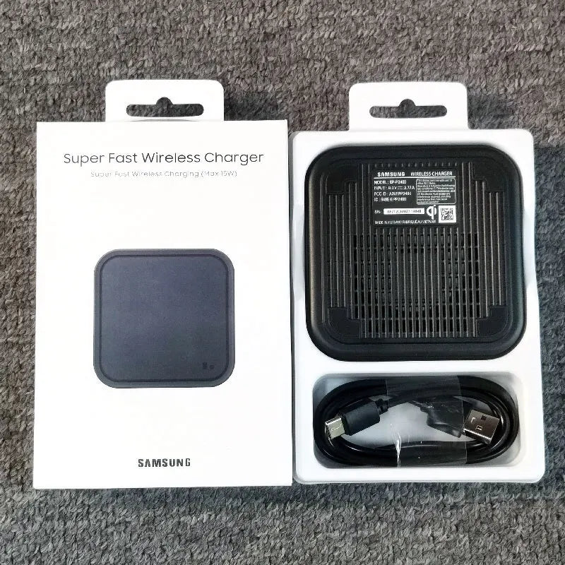For Samsung 15w Wireless Fast Charger Pad For Galaxy S20 S21 S22 S23 S24 S8 S9 S10 Plus Note 20 Ultra 9 8 Z Flip Fold 6 5 4 3 2