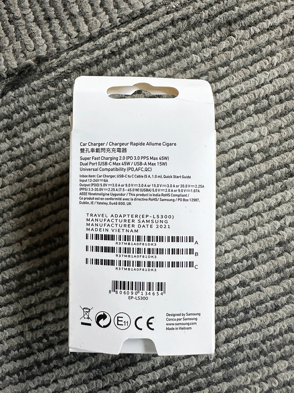 SAMSUNG Car Usb Charger 45w 15w Usb C Quick Fast Charge Adapter Car Cargador Samsung Galaxy S25 Ultra S24 Z Flip A16 A56 A26 A36