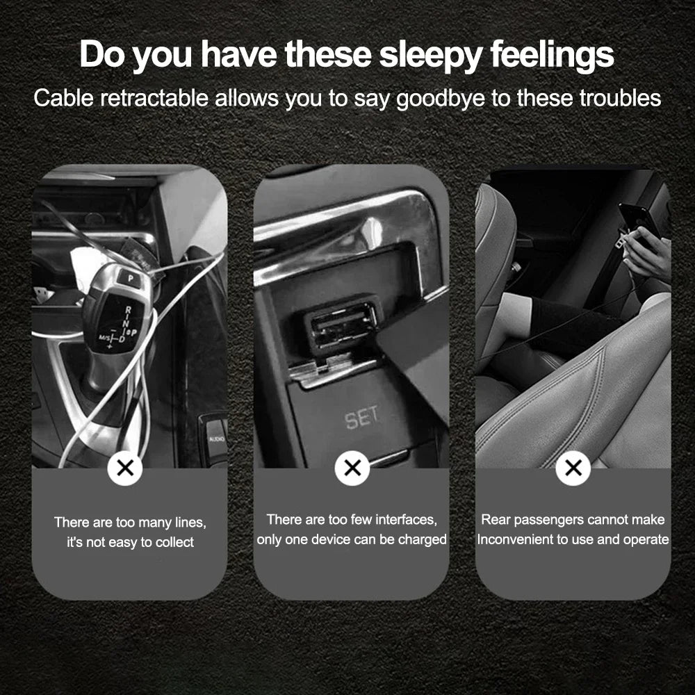 CAER 3 in 1 Retractable Car Charger