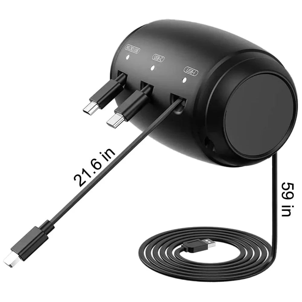 CAER 3 in 1 Retractable Car Charger