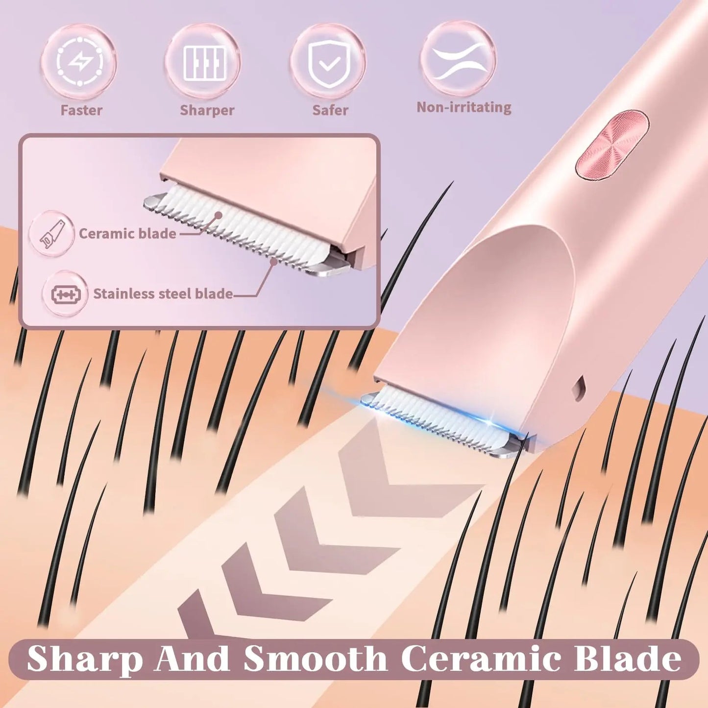 Electric Shaver for Women Waterproof Wet & Dry Hair - BSMART