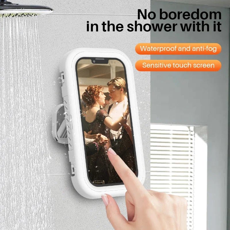 New Rotation Waterproof Bathroom Phone Wall Mount Holder Adjustable Shower Phone Case Stick on Wall Bathroom Toilet Phone Holder - BSMART