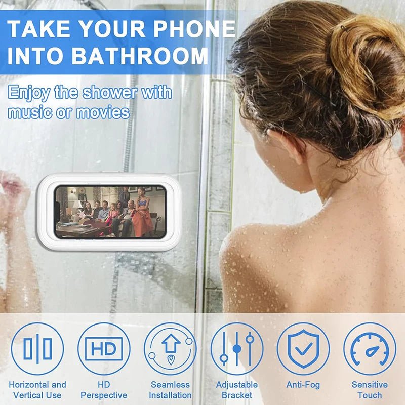 New Rotation Waterproof Bathroom Phone Wall Mount Holder Adjustable Shower Phone Case Stick on Wall Bathroom Toilet Phone Holder - BSMART