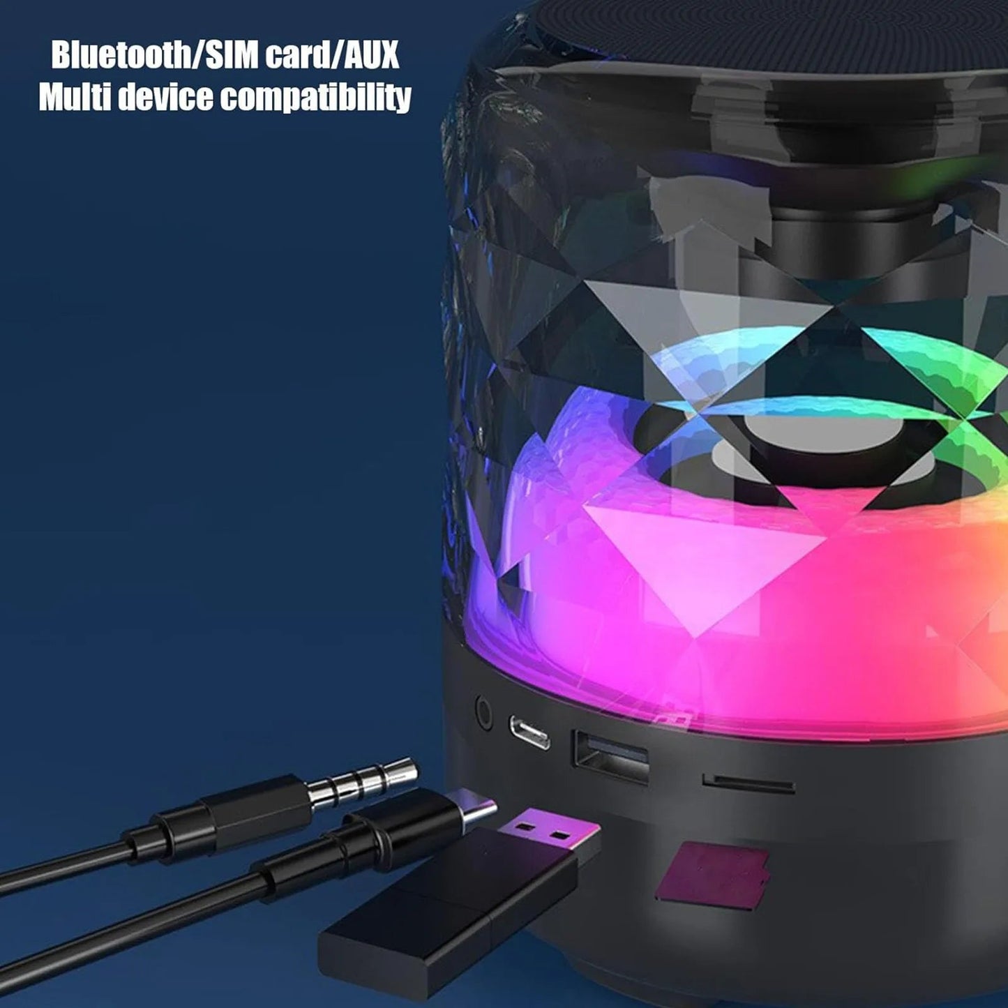 Speakers Bluetooth Colorful Lights Small Audio - BSMART