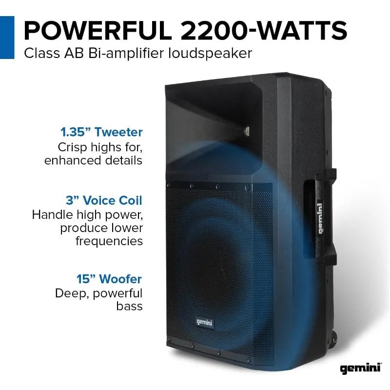 2200W 15" Active PA Speaker - BSMART