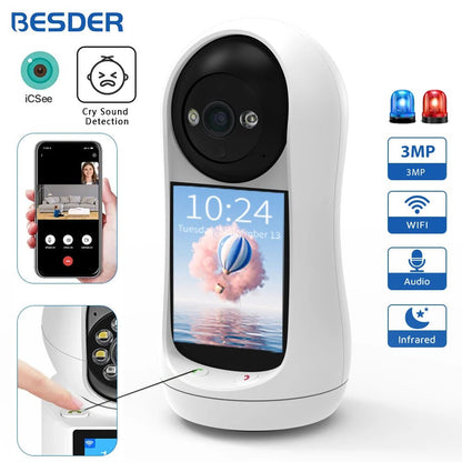3MP PTZ WiFi Baby Monitor - BSMART
