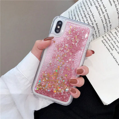 Love Heart Glitter Phone Case For iphone