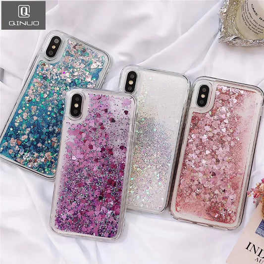 Love Heart Glitter Phone Case For iphone