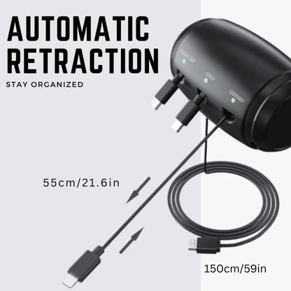 CAER 3 in 1 Retractable Car Charger