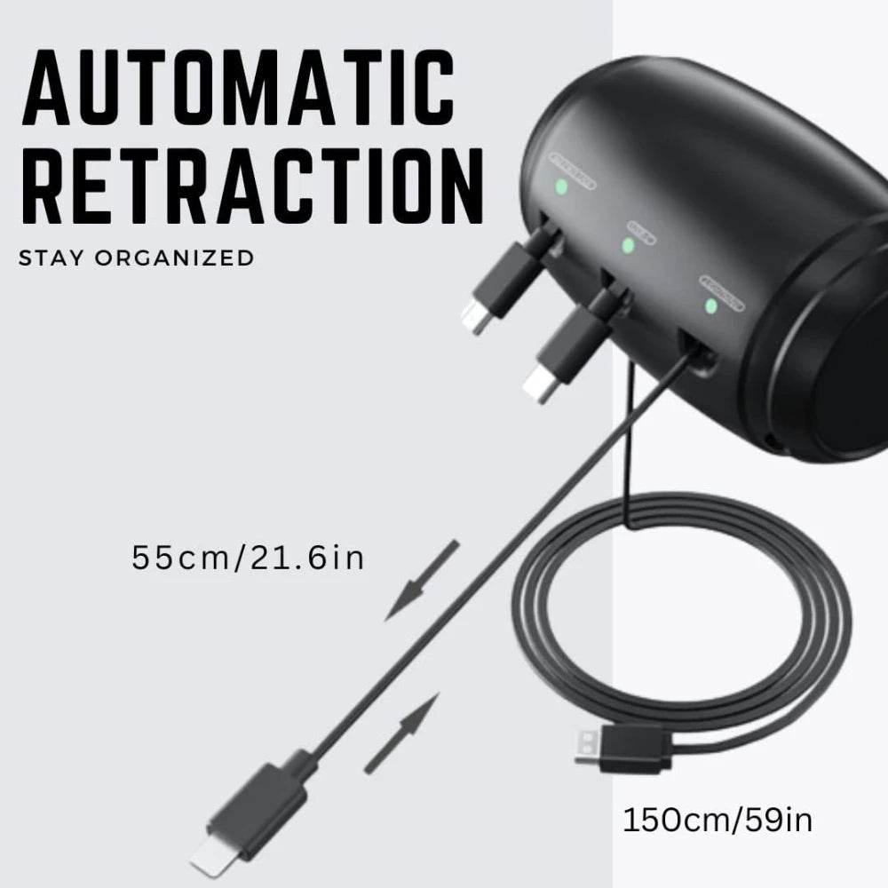 CAER 3 in 1 Retractable Car Charger