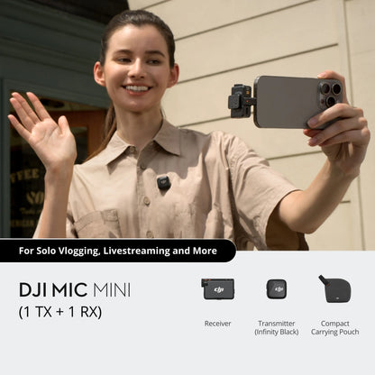 DJI Mic Mini  Wireless Microphone 48-Hour Operation