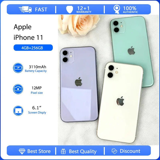 Apple iPhone 11 4G Face ID Mobile Phone Original Used Unlocked 6.1" 64/128/256GB ROM - BSMART