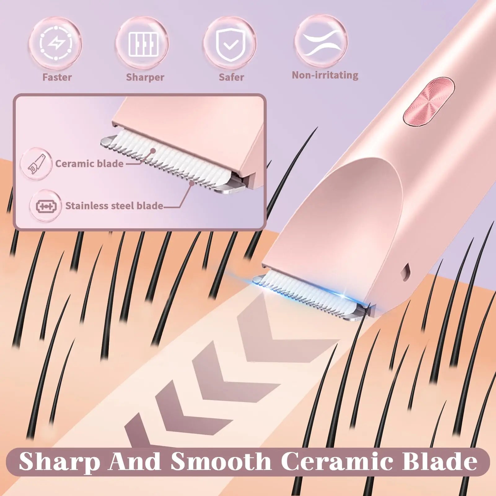 Electric Shaver for Women Waterproof Wet & Dry Hair - BSMART
