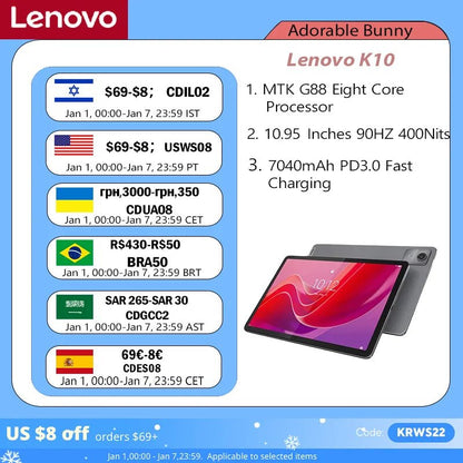 Lenovo K10 Tablet 10.95 Inch TB330FU Octa Core - BSMART