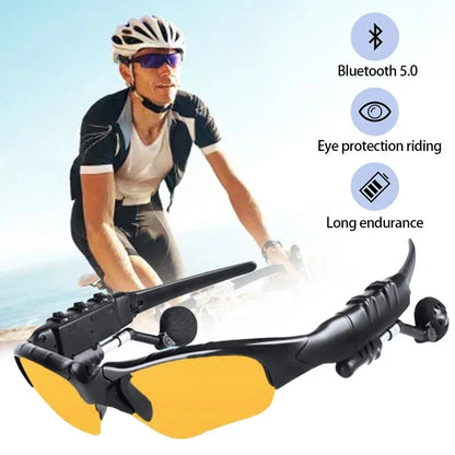 Wireless 5.0 Bluetooth Audio Sun Glasses Cycling Surround Sound Headphones Listen To Music Call Motocross Polarized Sunglasses - BSMART