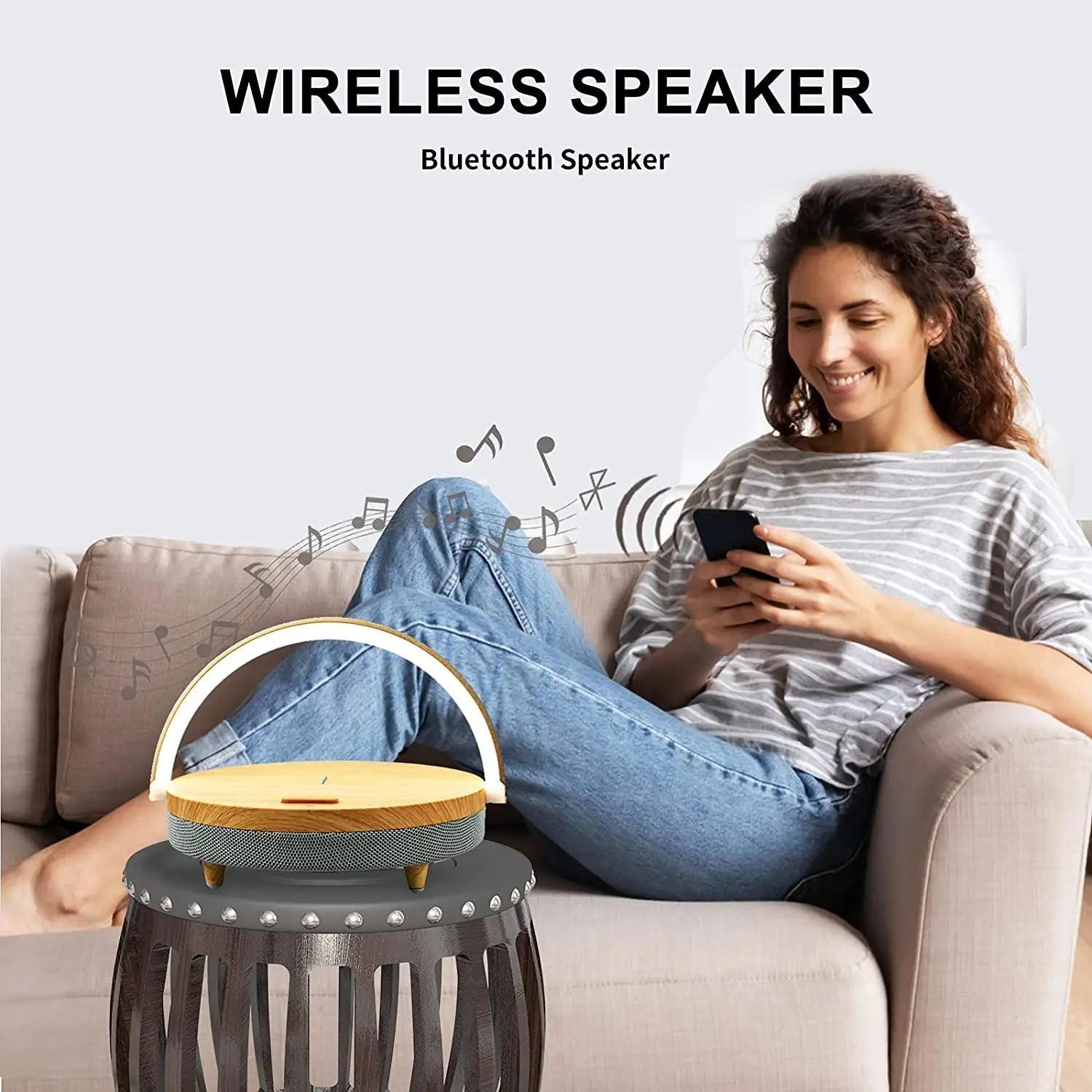 Wood Wireless Charger & Bluetooth Speaker - BSMART