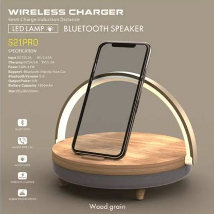 Wood Wireless Charger & Bluetooth Speaker - BSMART